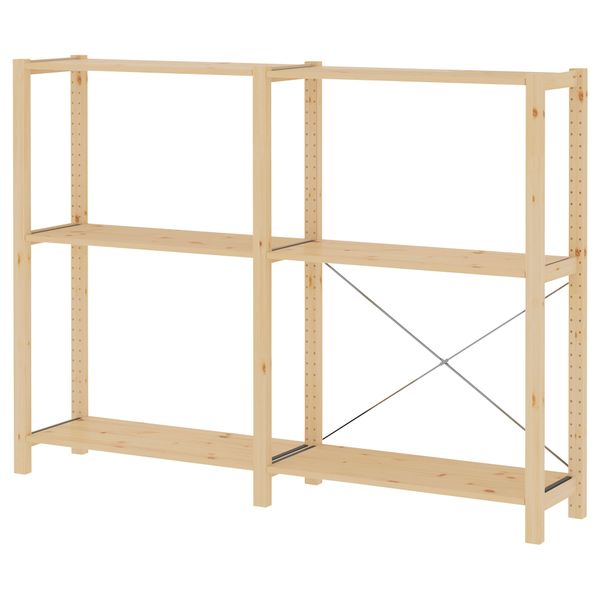 2 секции, полки, 174x30x124 см, сосна IKEA IVAR ИВАР 692.483.48 - фото 2
