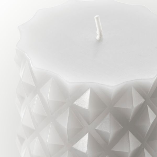 Неароматическая свеча формовая, светло-серый 14 см IKEA SAMTYCKA САМТИККА 104.881.80 - схема-чертеж с размерами