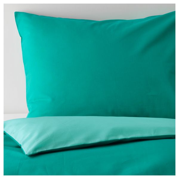 Пододеяльник и 1 наволочка СОММАР 2017, бирюзовый, темная бирюза (150x200/50x70 см) - фото 2