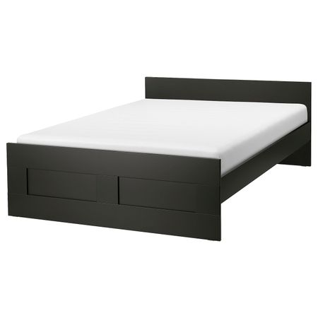 Каркас кровати, черный/Лонсет 140x200 см IKEA BRIMNES БРИМНЭС 593.909.88