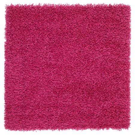 Ковер, длинный ворс ХАМПЭН, ярко-розовый (80x80 см)