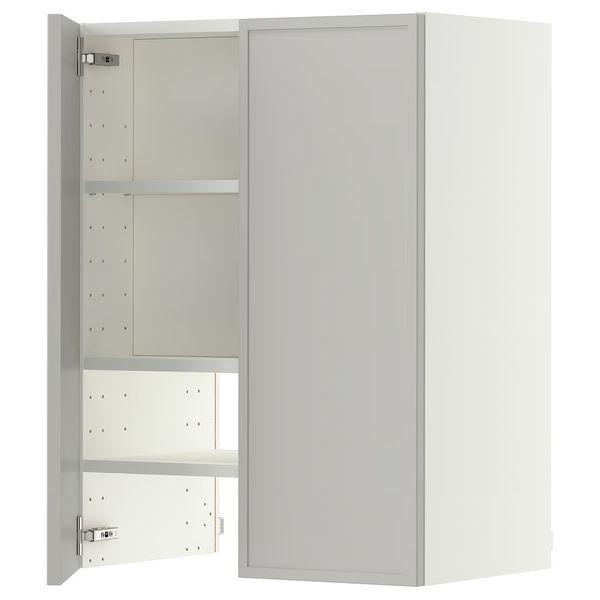 METOD Навесной шкаф д/вытяжки/полка/дверь - белый/Aspudden светло-серый 60x80 см - фото 1