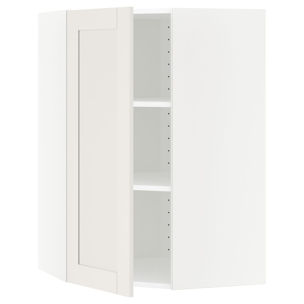 Угловой навесной шкаф с полками МЕТОД, белый, Сэведаль белый - схема-чертеж с размерами