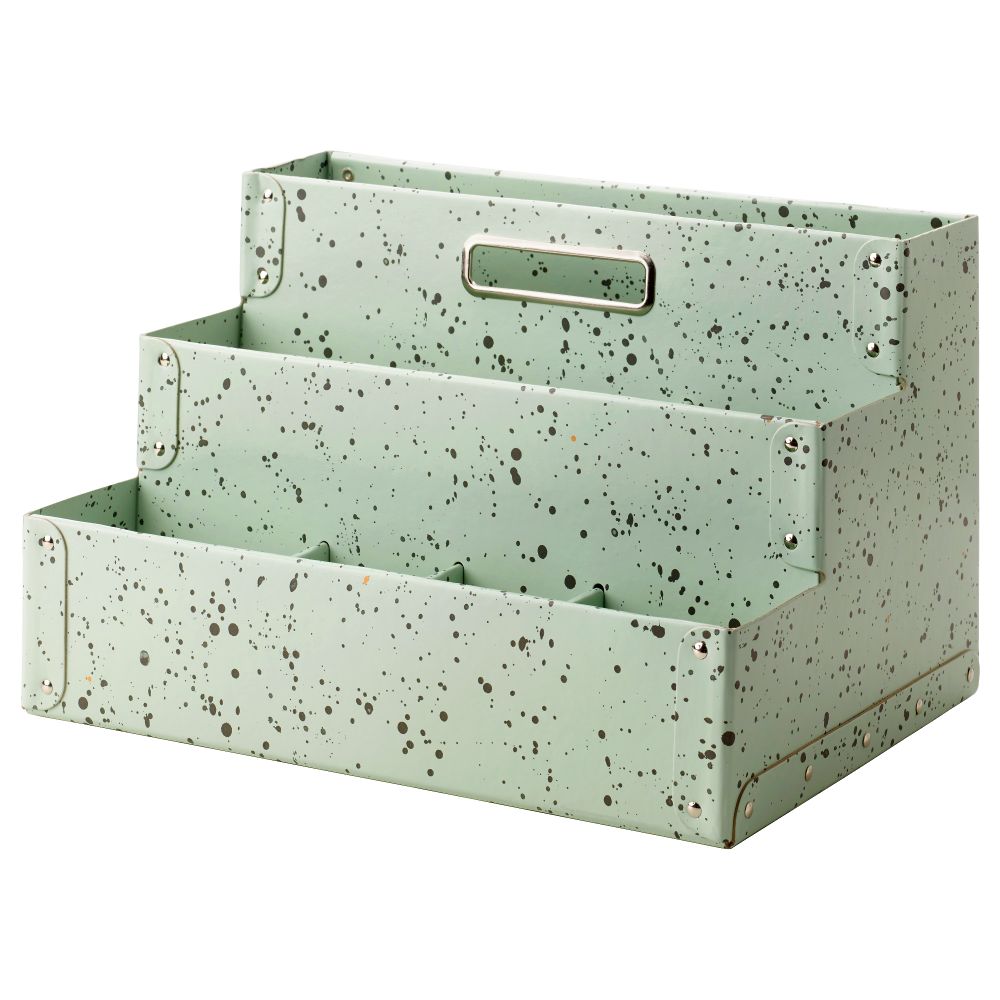 Подставка для канцелярских принадлежности ФЬЕЛЛА, светло-зеленый, в горошек (35x21 см) - фото 1