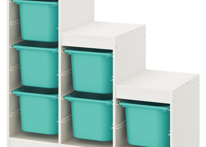 Комбинация для хранения, белый, бирюзовый, 99x44x94 см IKEA TROFAST ТРУФАСТ 193.293.80