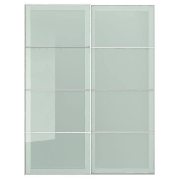 Пара раздвижных дверей СЭККЕН, матовое стекло - схема-чертеж с размерами