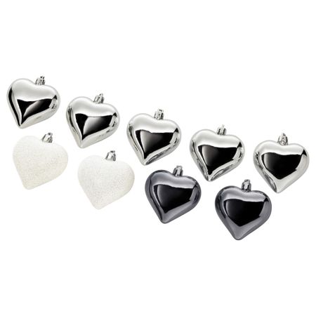 Украшение подвесное ВИНТЕР 2017, сердце, белый серебристый