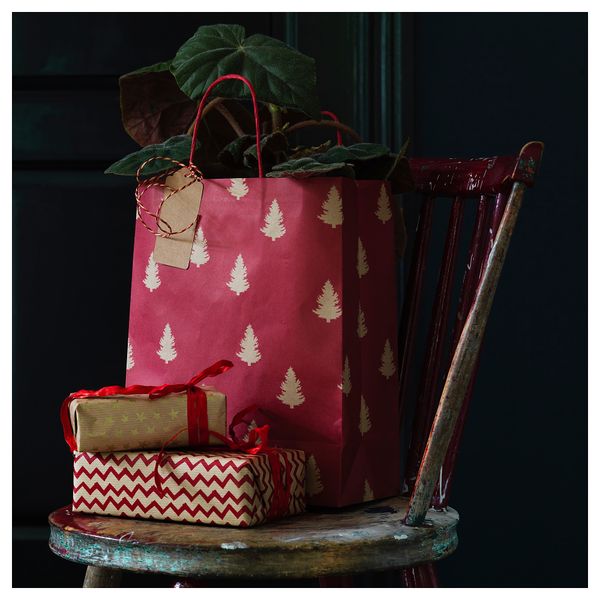 Подарочный пакет ВИНТЕР 2018, естественный (27x32 см) - схема-чертеж с размерами