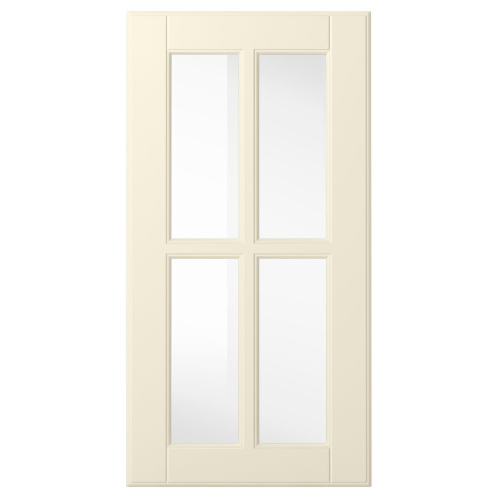 Стеклянная дверь БУДБИН, белый с оттенком - фото 1