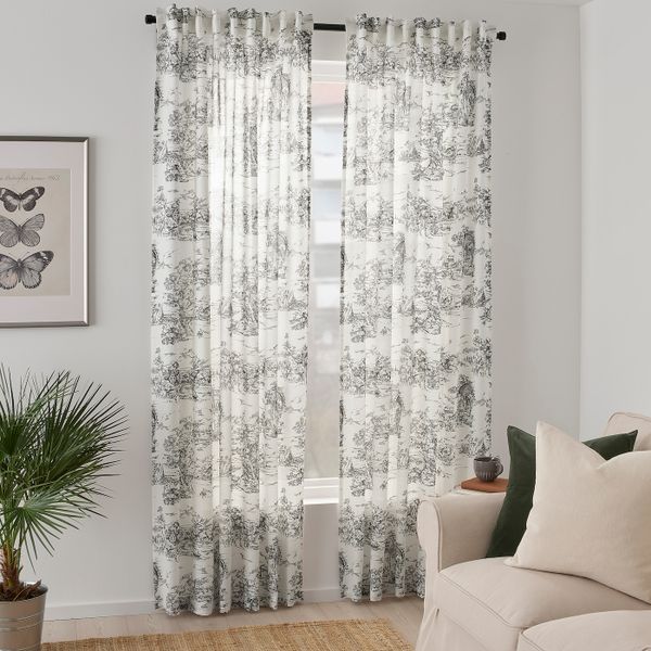 Гардины, 2 шт., белый, серый 145x300 см IKEA STJÄRNRAMS СТЭРНРАМС 704.806.47 - схема-чертеж с размерами