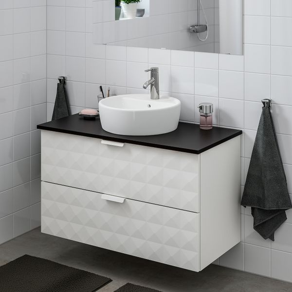 Шкаф п-раковину/столешн45/раковина, Решён белый, антрацит ДАЛЬШЕР смеситель 102x49x74 см IKEA ГОДМОРГОН/ТОЛКЕН / ТОРНВИКЕН - фото 2