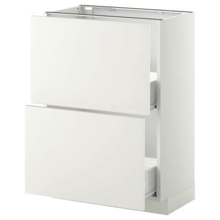 Напольный шкаф с 2 ящиками МЕТОД / ФОРВАРА, белый, Хэггеби белый