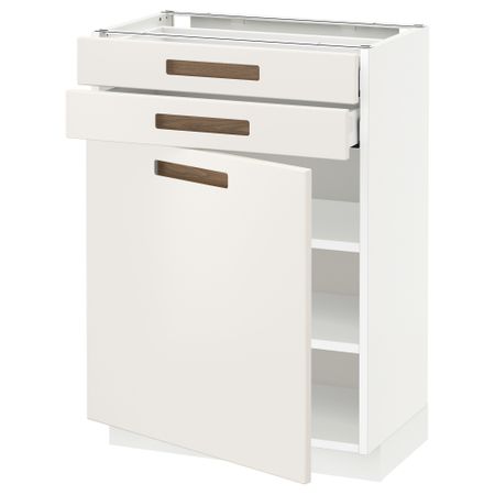 Напольный шкаф с дверцей, 2 ящиками МЕТОД / МАКСИМЕРА, белый, Мэрста белый