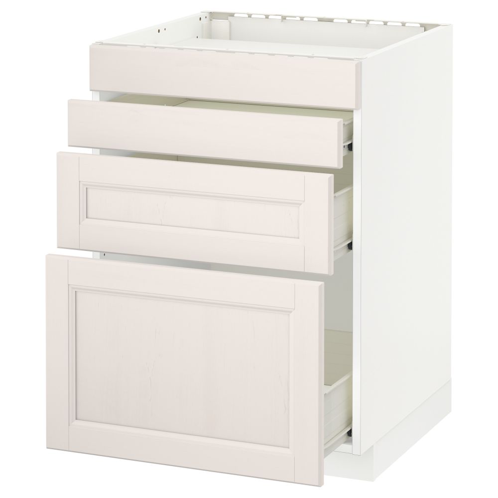 Напольный шкаф для духовки, 4фасада, 3 ящика МЕТОД / ФОРВАРА, белый, Лаксарби белый - схема-чертеж с размерами