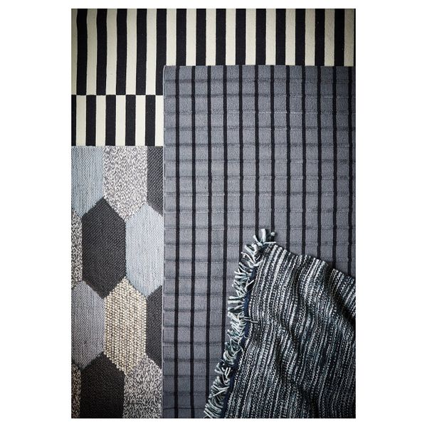 Ковер безворсовый, серый ручная работа серый, белый 133x195 см IKEA ФОУЛУМ 603.820.77 - схема-чертеж с размерами