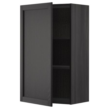 Навесной шкаф с полками, черный, Lerhyttan черная морилка, 60x100 см IKEA METOD МЕТОД 194.545.57