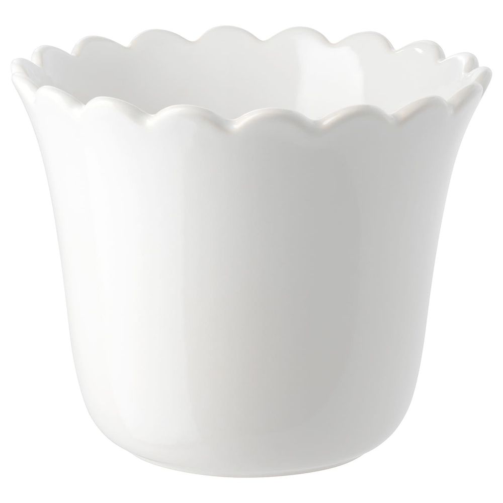 Кашпо, для дома, улицы белый 15 см IKEA SHARONFRUKT ШАРОНФРУКТ 205.052.16 - фото 1