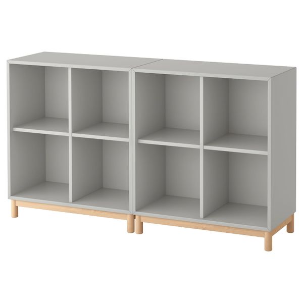 Комбинация шкафов с ножками, светло-серый 140x35x80 см IKEA ЭКЕТ 092.864.80 - фото 1
