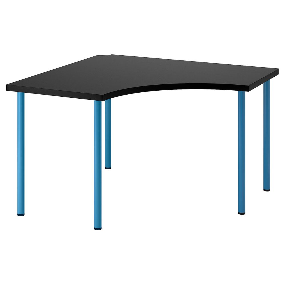 Угловой стол, черно-коричневый/синий 120x120 см IKEA LINNMON ЛИННМОН / ADILS АДИЛЬС 492.790.29 - фото 1