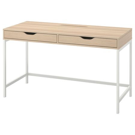 Письменный стол, белая морилка/под дуб 132x58 см IKEA ALEX АЛЕКС 204.735.31