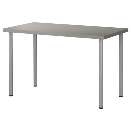Стол ЛИННМОН / АДИЛЬС, серый, серебристый (120x60 см)
