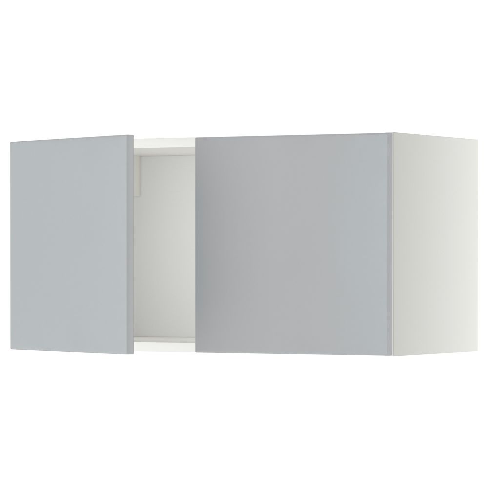 Навесной шкаф с 2 дверями МЕТОД, белый, Веддинге серый (80x40 см) - схема-чертеж с размерами