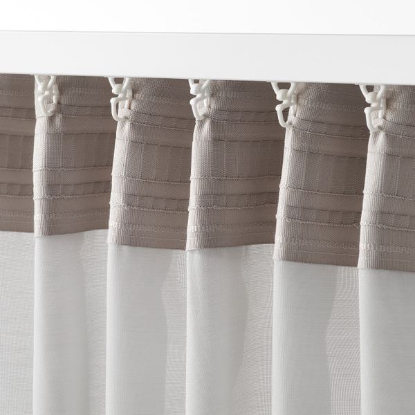 Гардины, очищающие воздух, 2 шт., светло-серый 145x300 см IKEA GUNRID ГУНРИД 504.592.27 - фото 4