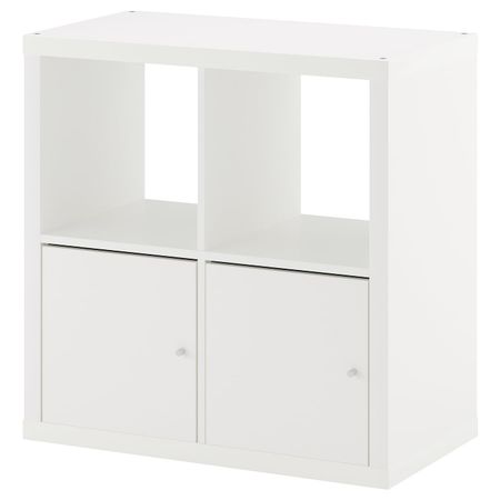 Стеллаж с дверцами, белый 77x77 см IKEA KALLAX КАЛЛАКС 792.782.74