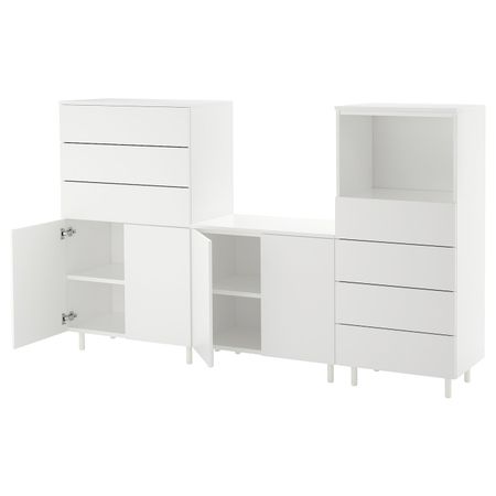 Комбинация для хранения, белый/Фоннес белый 220x42x133 см IKEA OPPHUS ОПХУС 492.521.24