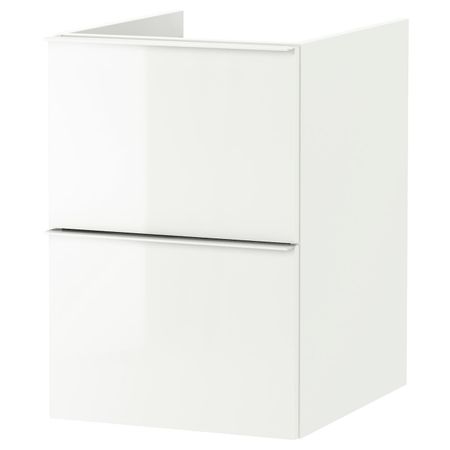 Шкаф для раковины с 2 ящ, глянцевый белый 40x47x58 см IKEA GODMORGON ГОДМОРГОН 103.498.44