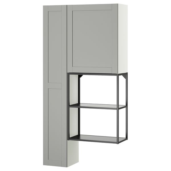 Комбинация для хранения, антрацит, серый каркас, 90x32x180 см IKEA BEGIVENHET БЕГИВЕНХЕТ 895.479.16 - фото 1