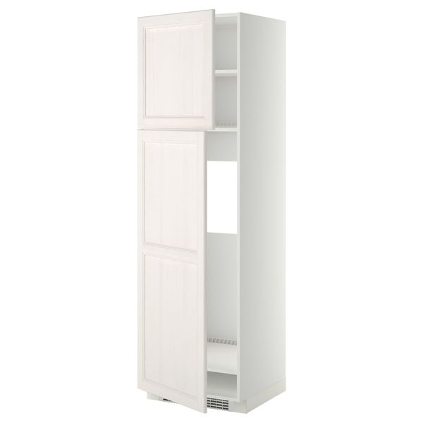 Высокий шкаф для холодильника, 2 дверцы МЕТОД, белый, Лаксарби белый - схема-чертеж с размерами