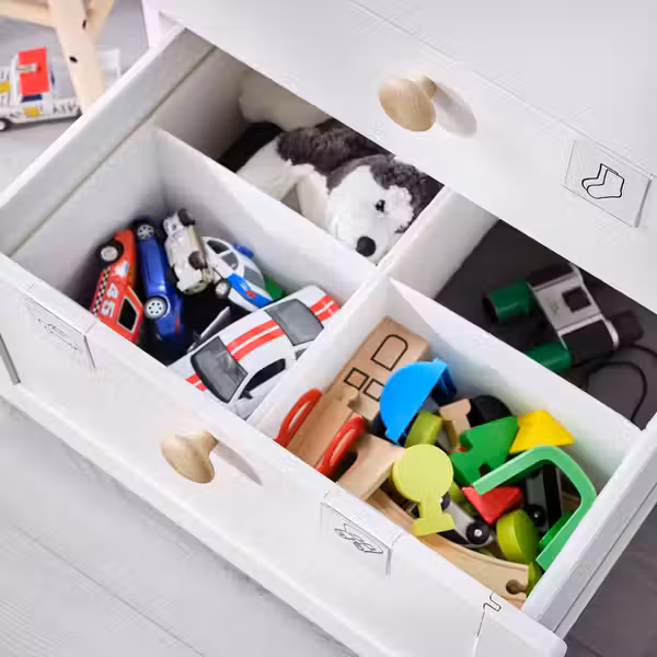 SMÅSTAD / PLATSA Гардероб - белый с рамой/с 3 ящиками 60x57x181 см - фото 9