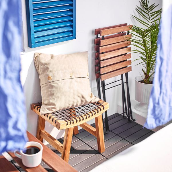 Садовый табурет, светло-коричневая морилка 48x35x43 см IKEA STACKHOLMEN СТАККХОЛЬМЕН 504.114.24 - фото 5