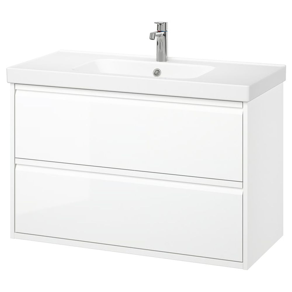 ÄNGSJÖN ЭНГШЁН / ORRSJÖN ОРРШЁН Шкаф с ящиками/раковина/смеситель - фото 1