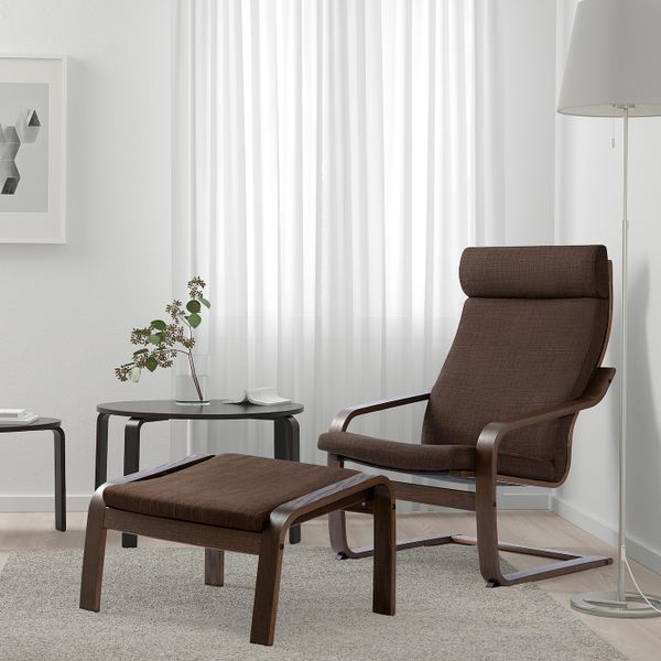 Кресло, коричневый/Шифтебу коричневый IKEA POÄNG ПОЭНГ 893.028.05 - фото 2