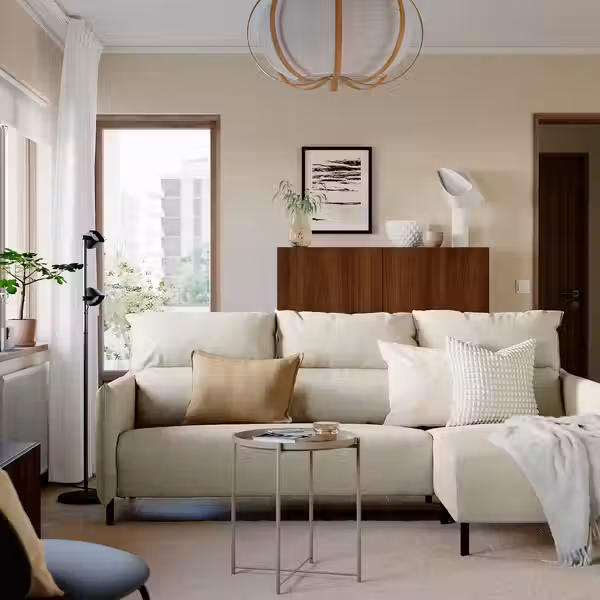 MANNARP 3-местный диван с козеткой - Saxemara черно-синий - фото 2