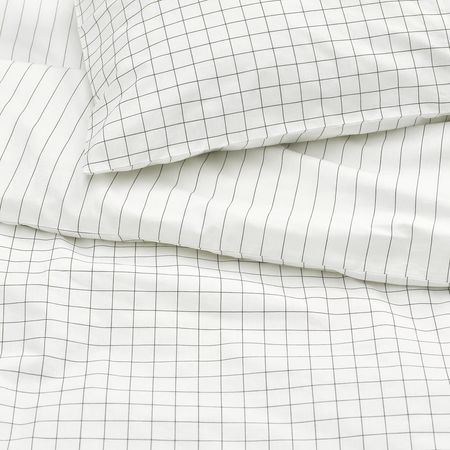 DOFTAKLEJA Пододеяльник и наволочка - белый/антрацит 150x200/50x60 см