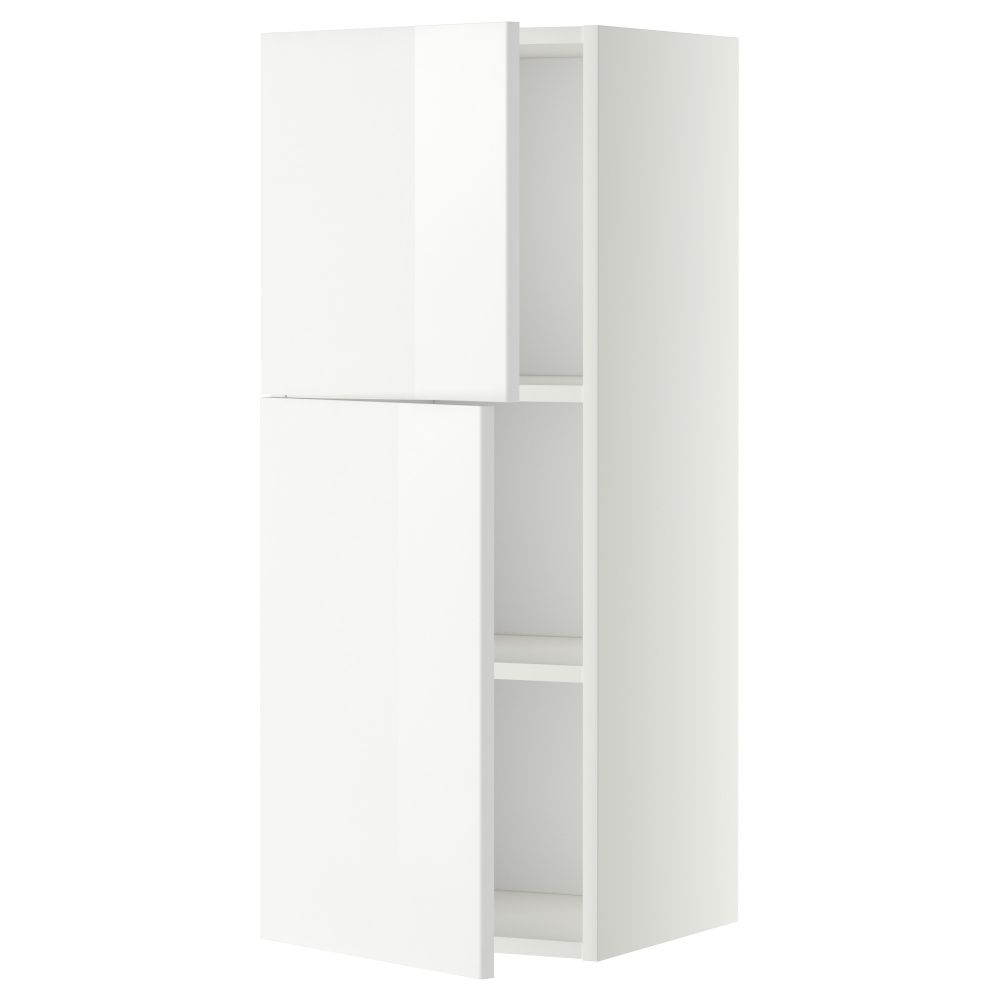 Навесной шкаф с полками, 2 дверцы, белый, Ringhult белый, 40x100 см IKEA METOD МЕТОД 794.687.16 - фото 1