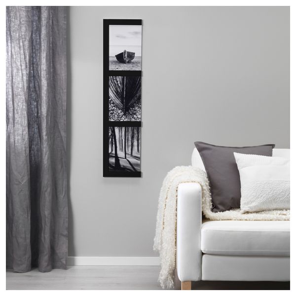 Рама для 3 картин НЭСВИКЕН, черный (101x24.5 см) - фото 1