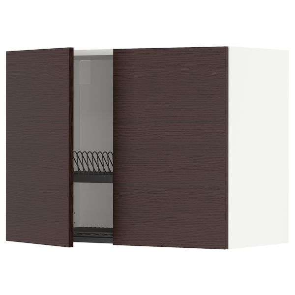 Навесной шкаф с сушилкой, 2 дверцы, 80x60 cm IKEA METOD МЕТОД 294.606.28 - фото 1