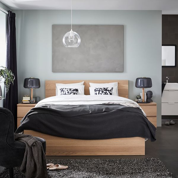 MALM Каркас кровати - дубовый шпон, беленый/Luröy 160x200 см - фото 3