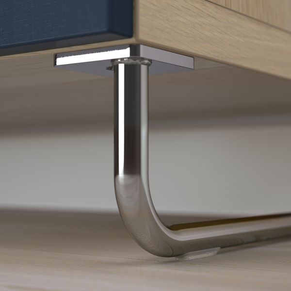 Комбинация для хранения с дверцами/ящ, под беленый дуб/нотвикен/суларп синий 120x42x74 см IKEA BESTÅ БЕСТО 393.019.69 - схема-чертеж с размерами