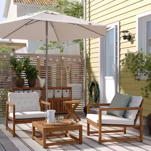 NÄMMARÖ Кресло садовое - светло-коричневая морилка - фото 2