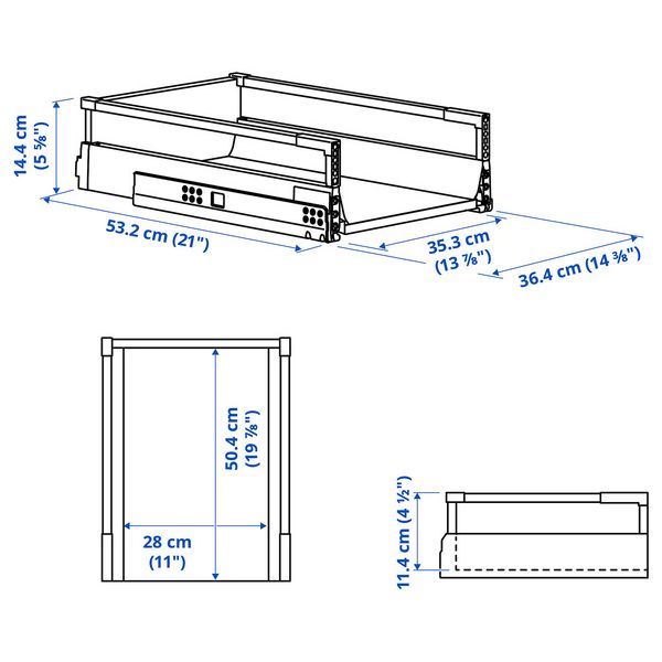 IKEA, дополнительный ракурс - схема-чертеж с размерами