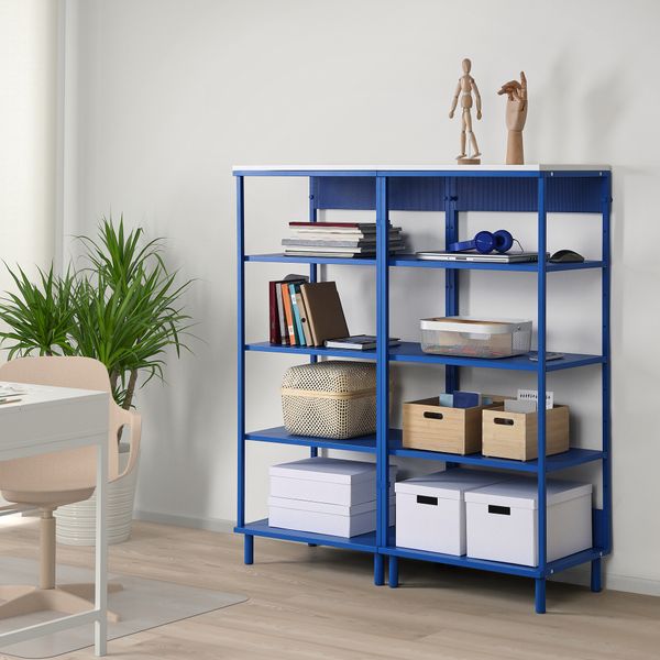 Открытый стеллаж, синий, 120x42x133 см IKEA PLATSA ПЛАТСАA ПЛАТСА 495.229.13 - фото 4
