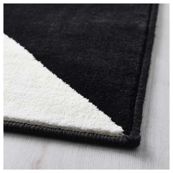 Ковер, короткий ворс СИЛЛЕРУП, черный/белый - фото 2