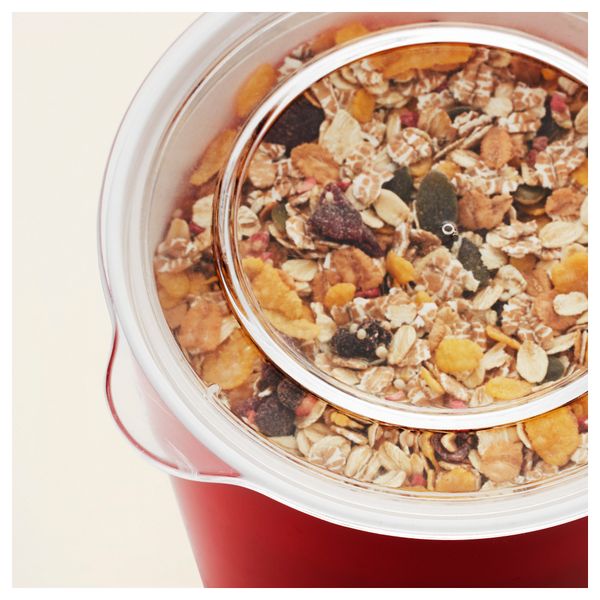 Емкость с крышкой ЛЬЮСТ, красный, прозрачный (1.5 л) - схема-чертеж с размерами