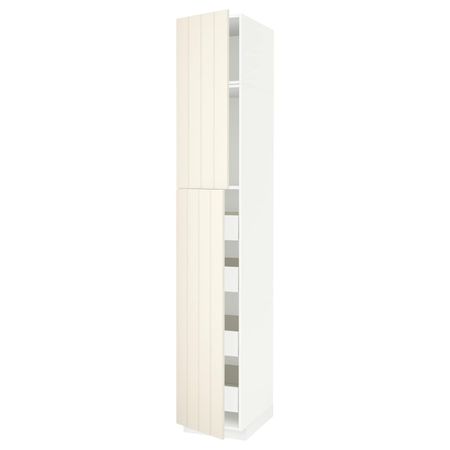 Высокий шкаф/2дверцы/4ящика, белый/Хитарп белый с оттенком 40x60x240 см IKEA МЕТОД / ФОРВАРА 593.534.29