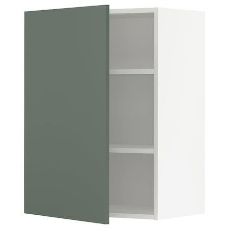 Шкаф навесной с полкой, белый/Бодарп серо-зеленый 60x80 см IKEA METOD МЕТОД 893.175.43